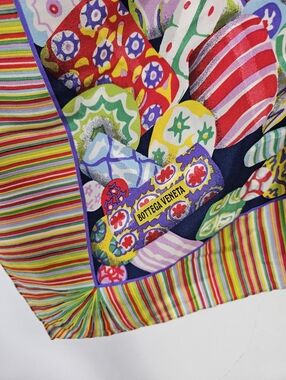 Bottega Veneta Silk Scarf Multicolor Millefiori Candi Glass Print 33 × 33